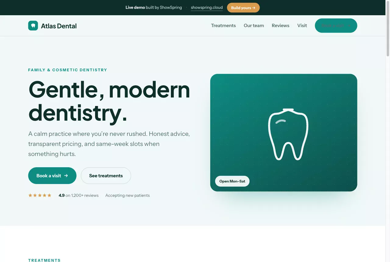 Atlas Dental - live demo preview