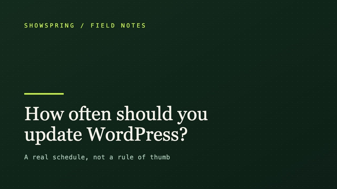 Update schedule for WordPress core, plugins and themes