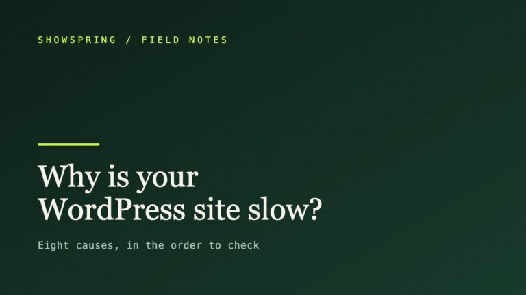 Eight causes of slow WordPress sites, in the order to check